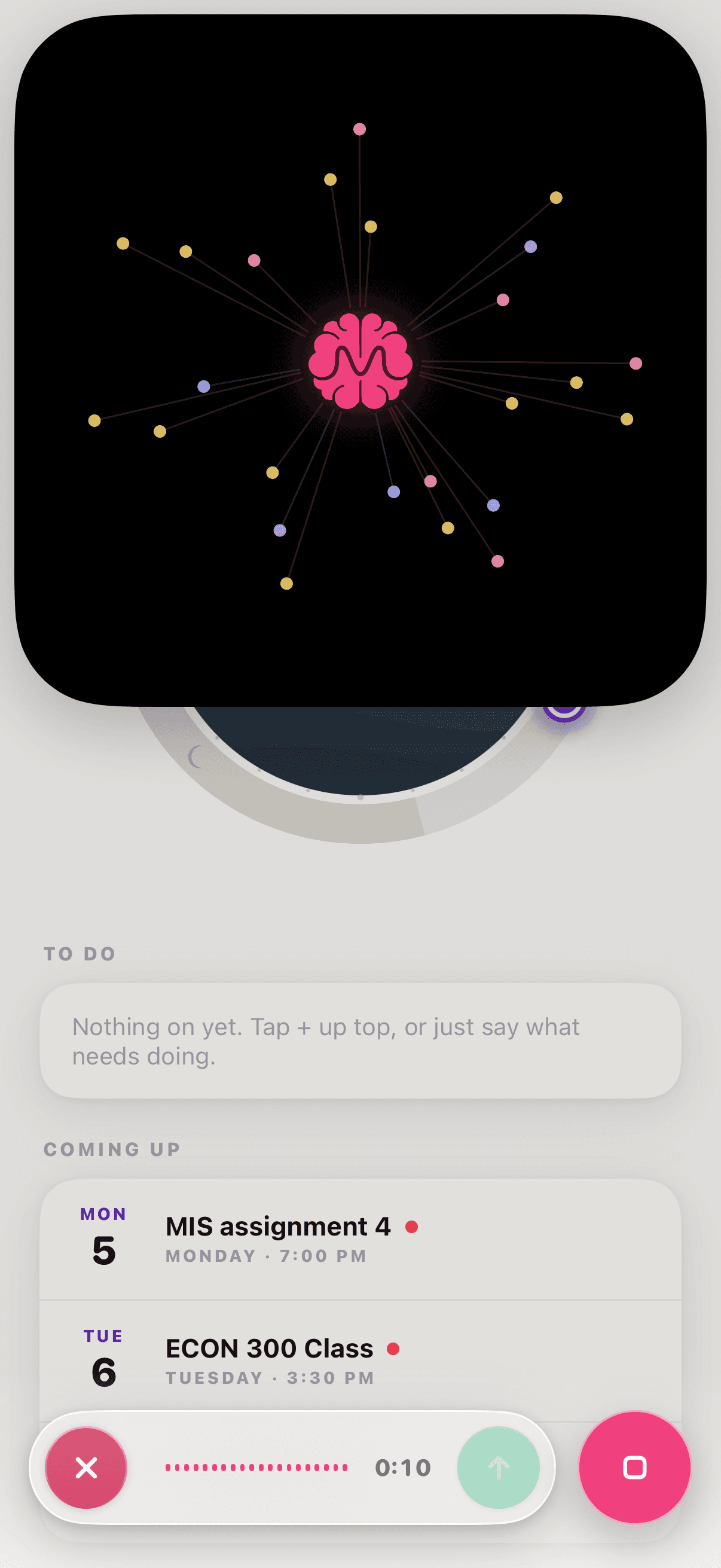 Sula on iPhone: Listening. Talk, and the island lights up with what it knows.
